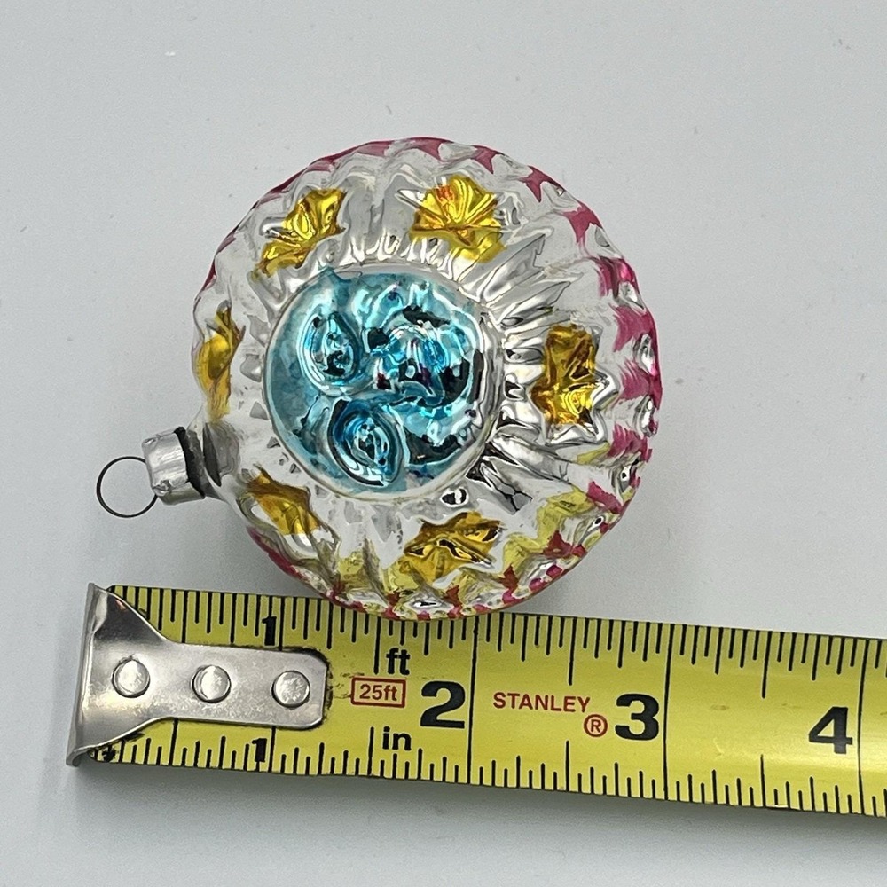 VTG Mercury Glass West German Double Sided Moon Sun Ornament Hand Painted - Picture 7 of 7
